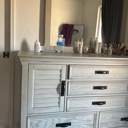 Walsh grey drawer mirror