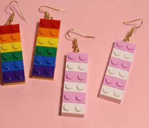 Lego style earrings