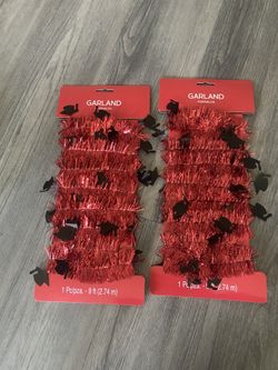 9 Ft Red Garland Graduation Hats 