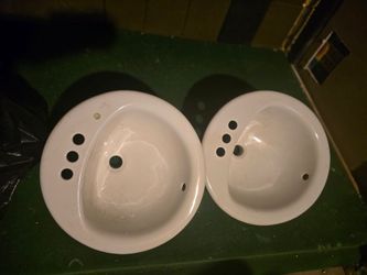 2 Drop in ceramic oval sinks (New)