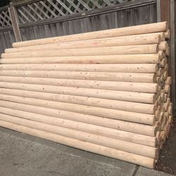 Round wood Fence post