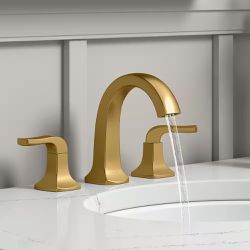 New KOHLER Rubicon 8 in. Widespread Double Handle High Arc Bathroom Faucet in Vibrant Brushed Moderne...  Gold 