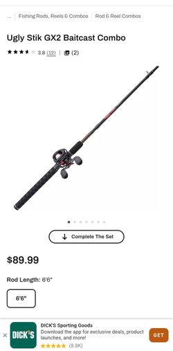 New-ish Ugly Stik GX2 baitcaster combo 2 piece fishing rod