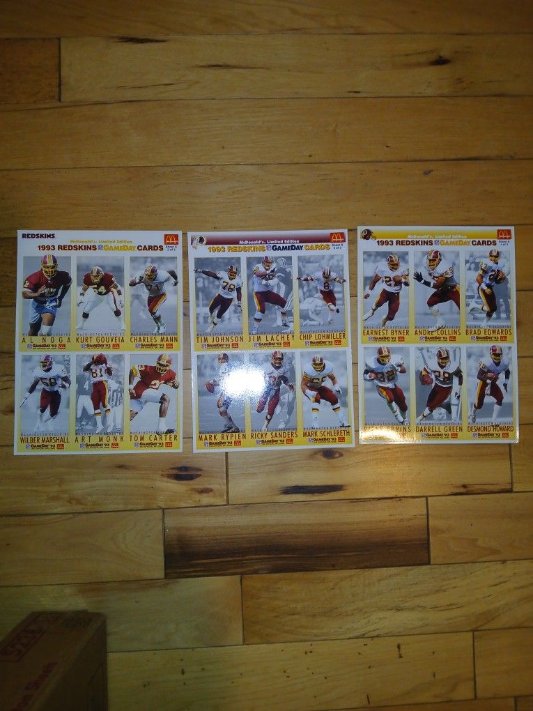 Vintage 1993 Full Box Of Uncut Sheets From McDonald's Limited Edition Gameday Series