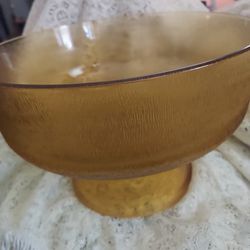 Large Textured Footed Salad Bowl ICELAND BULK in Gold
