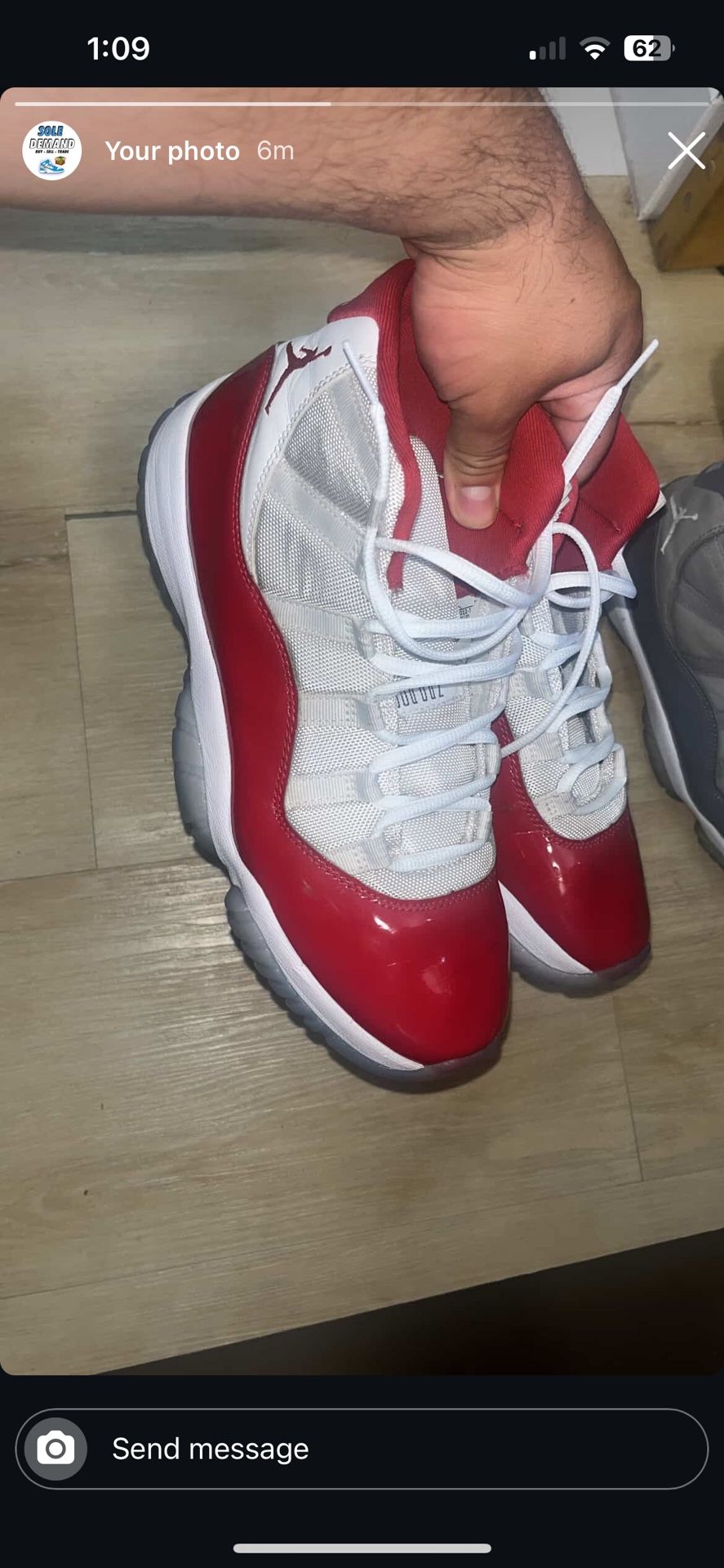 Jordan 11s Size 10 Cool Grey And Cherry