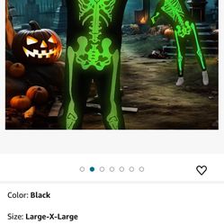 Adult Halloween Costume Party New Glow In The Dark Skeleton Men’s Size Small/women’s Size XL