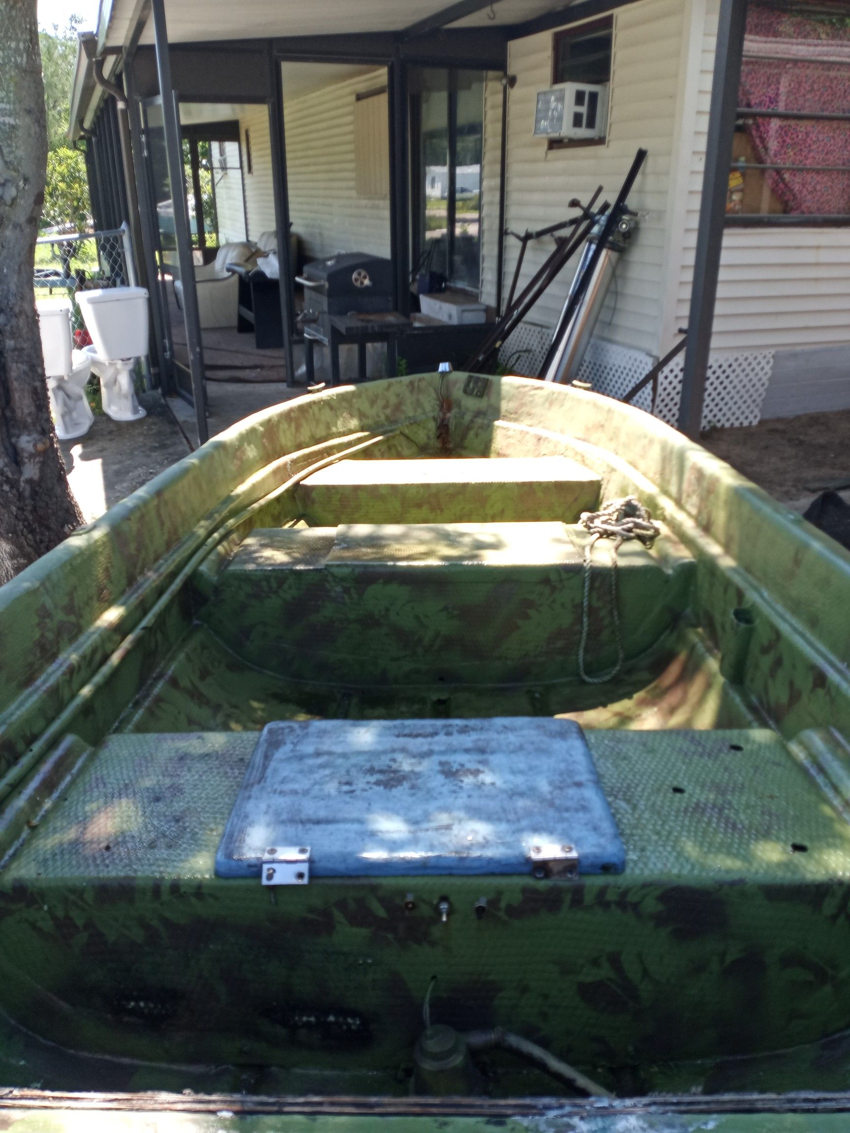 12 ft fiberglass boat with trailer