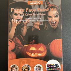 New! Halloween Gejrio Funny Face Paint Kit 15 Color Face Paint