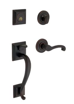 Baldwin Entry Handleset with Grip and Lever, Satin Nickel