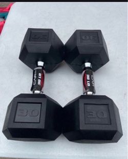 CAP Barbell, 30lb Rubber Hex Dumbbell, Single