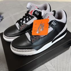 Jordan 3 Black Cement Size 9 Deadstock. 