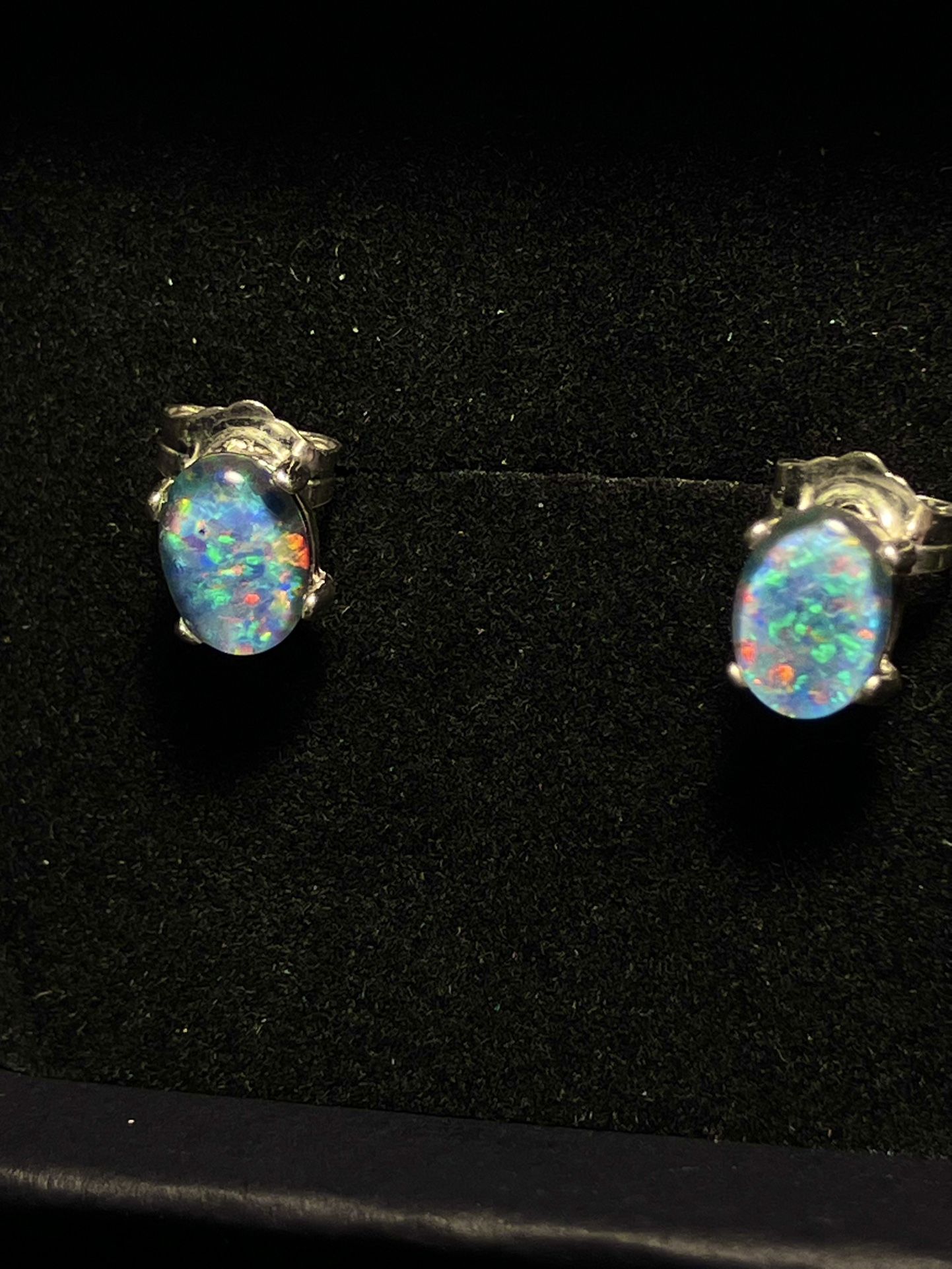 Sterling Silver Opal Earrings 