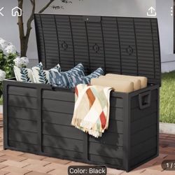 75 Gallon Pool Garden Bin Storage Black In Color 