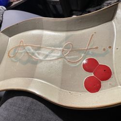 studio pottery beautiful hand made ceramic platter signed Tony Mayta 052 on bottom  Spectacular piece of hand made pottery heavy duty durably made  No