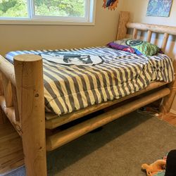 Twin Size Log Bed
