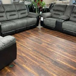 Earhart Slate Reclining Living Room Set