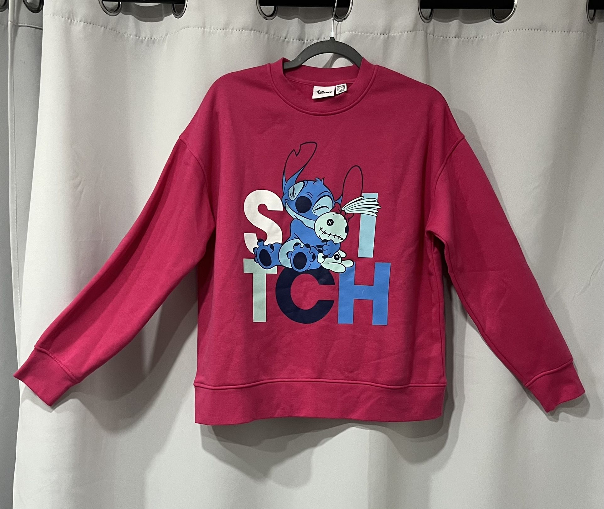 Disney Stitch Sweatshirt Womens Size S Pink Oversized Lilo & Stitch Vintage 90s