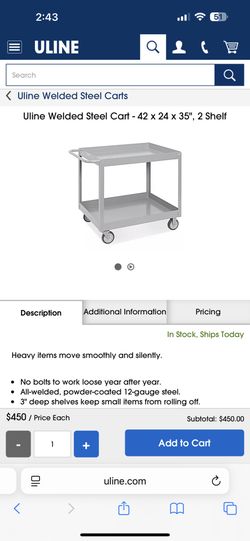 Uline Welded Steel Cart