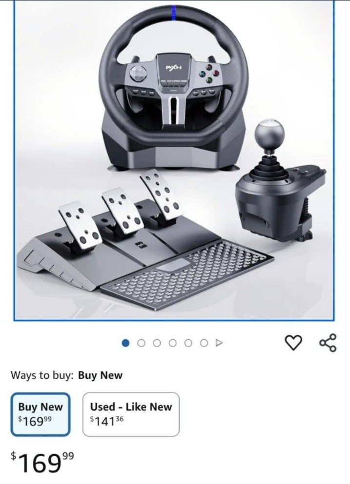 PXN Gaming Steering Wheel - V9 GEN2 Xbox Racing Wheel 270/900° Car Simulation with Pedal and Shifter, Paddle Shifters Driving Wheel for PC, PS4, Xbox 