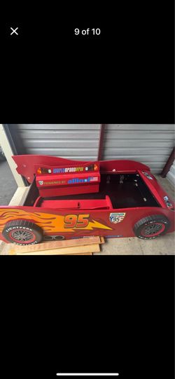 Disney cars all wooden and metal kids bedroom set toolbox dresser armoir