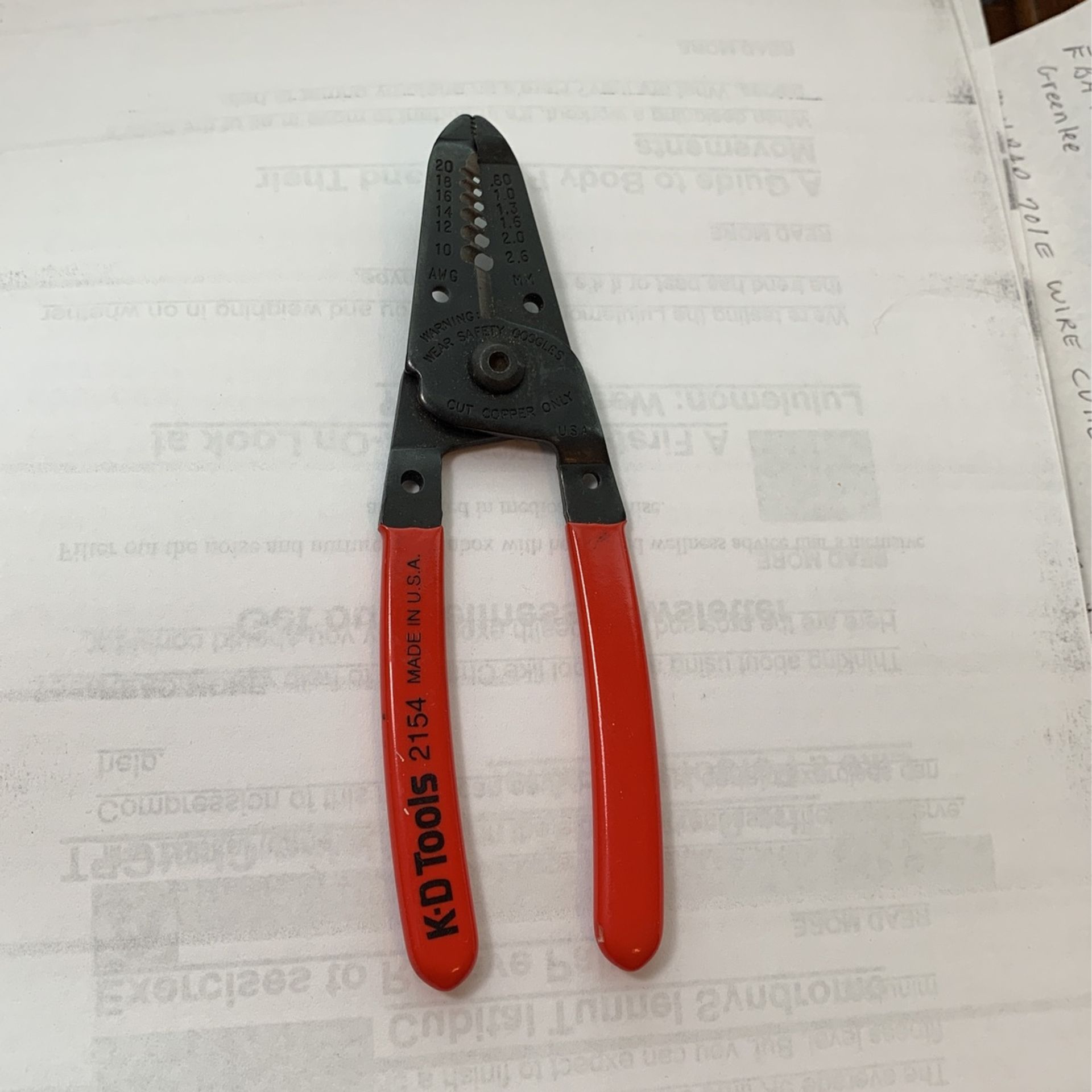 K-D Tools Wire Stripper, Cutter Pliers KD 2154