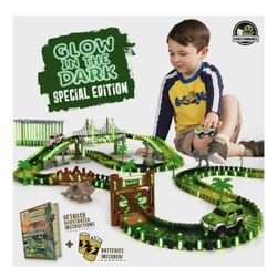 Dinosaur Toys for Boys Race Car Track Set | Dinosaurs STEM Vehicle Playsets for Kids Toddler Ages 3 4 5 6 7 8 Year Olds