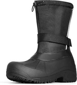 NEW Size 8 Men Insulated Winter Snow Boots Non Slip Hiking Waterproof Snowproof Windproof Warm Double-Layer Insulation Hook-Loop Strap Adjustable Draw