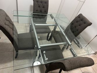 Glass dining table, chairs not included. (TABLE ONLY)