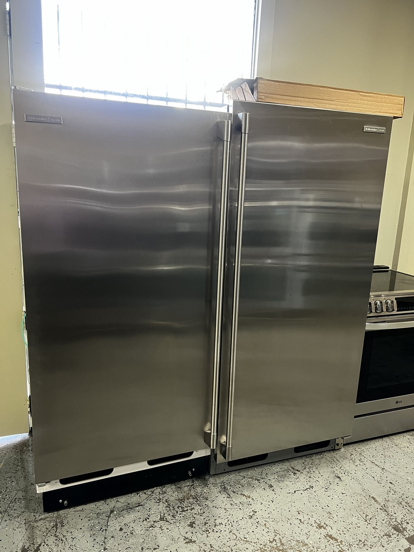 Electrolux 64”Wide Refrigerator & Freezer Set In Stainless Steel