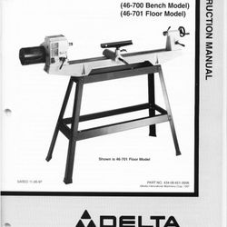 Delta 12" Variable Speed Wood Lathe Deluxe Model 46-701 With Mobile Base, Turning Tools, & Accessories