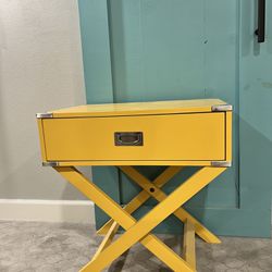 Yellow Small Desk Nightstand Bedside Table
