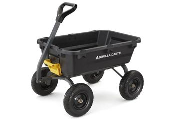 Gorilla Carts Dump Garden Cart, 7 Cu Ft, 1200 lb Capacity, No-Flat Tires