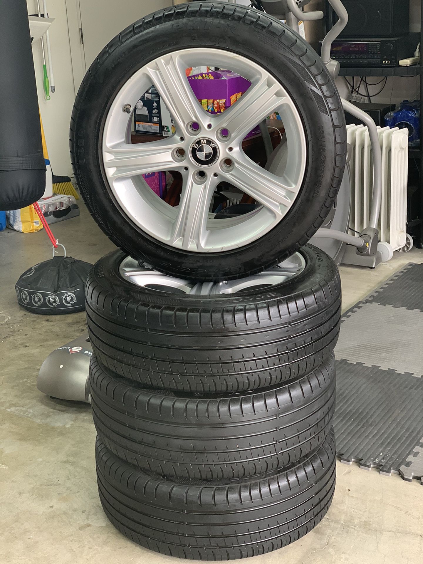 Bmw oem 17x7.5 5x120 inch rims wheels with 225x50x17 Acceiera tires