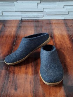 Glerups Charcoal Wool Felt Slip-On House Shoes Slippers EU 44 Men's US 10-10.5