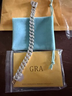 7" 4.99 CT 14k White Gold Plated Cuban Bracelet