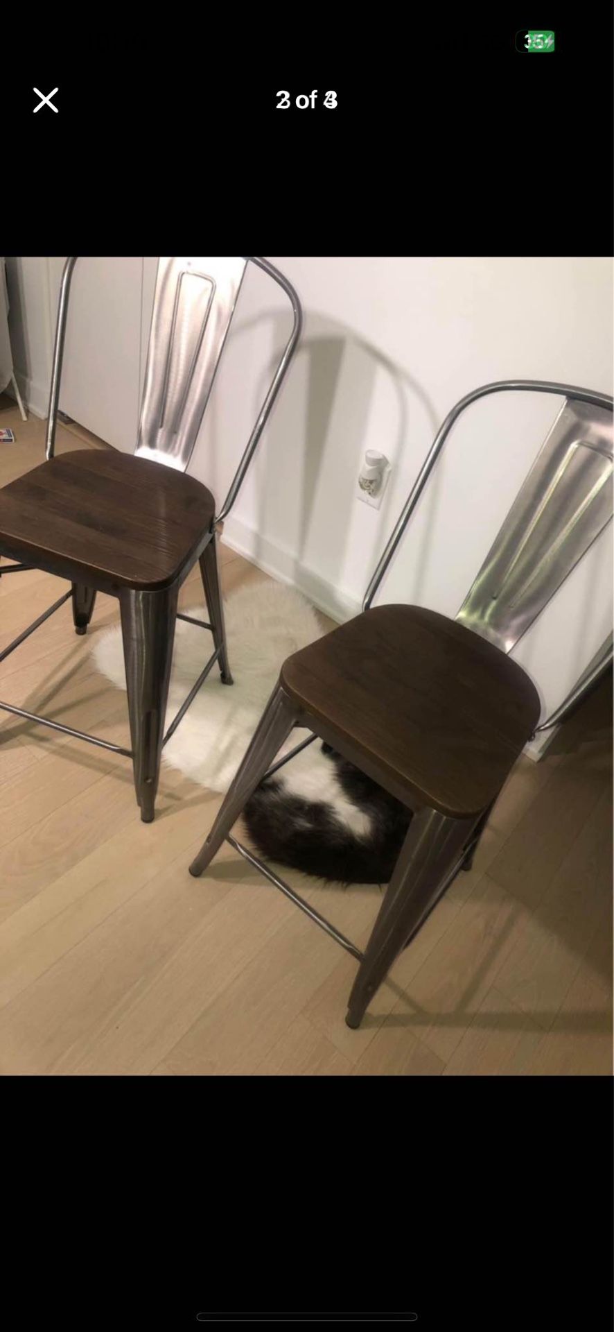 Barstools, 24 Inches Height. Backs Removable.
