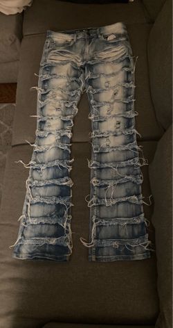 Blue stacked jeans size 32