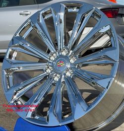 24'' inch Chrome V Style wheels Escalade Yukon Silverado Tahoe Sierra Tahoe New