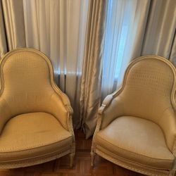 2 Gold Arm Chairs