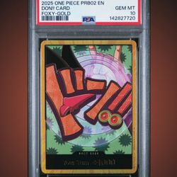 One Piece Card Game TCG PRB02 Foxy Gold Don!! PSA 10