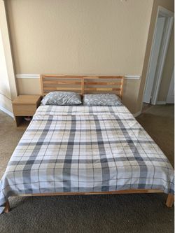 IKEA Queen bed and nightstand