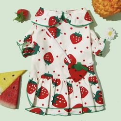 Strawberry Print Pet Dress