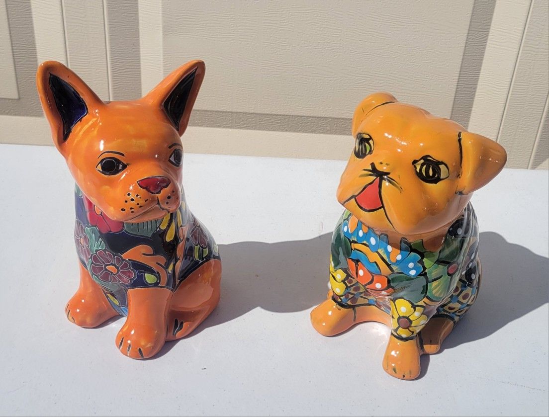 Beautiful Talavera Animal Figures Handcrafted & Handpainted In Mexico