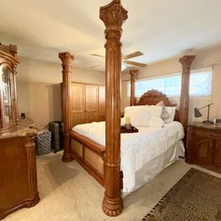 Luxury Solid Wood Bedroom Set – Full Size – Must Sell