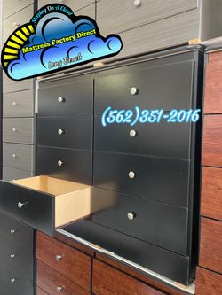 Eight drawer dresser black with rails new cajonera Comoda