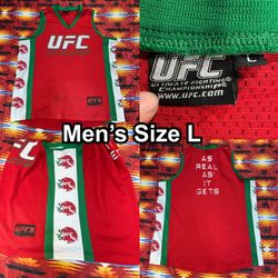 Vintage RARE UFC Team Mexico Snake Eagle Red Basketball Jersey Men’s Size Large