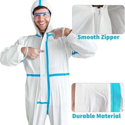 0435 20 Pack Of Hazmat Suits White Coveralls XL