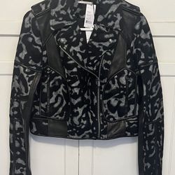 Diane Von Furstenberg “THEODORA” Leather Jacket NWT SZ 4