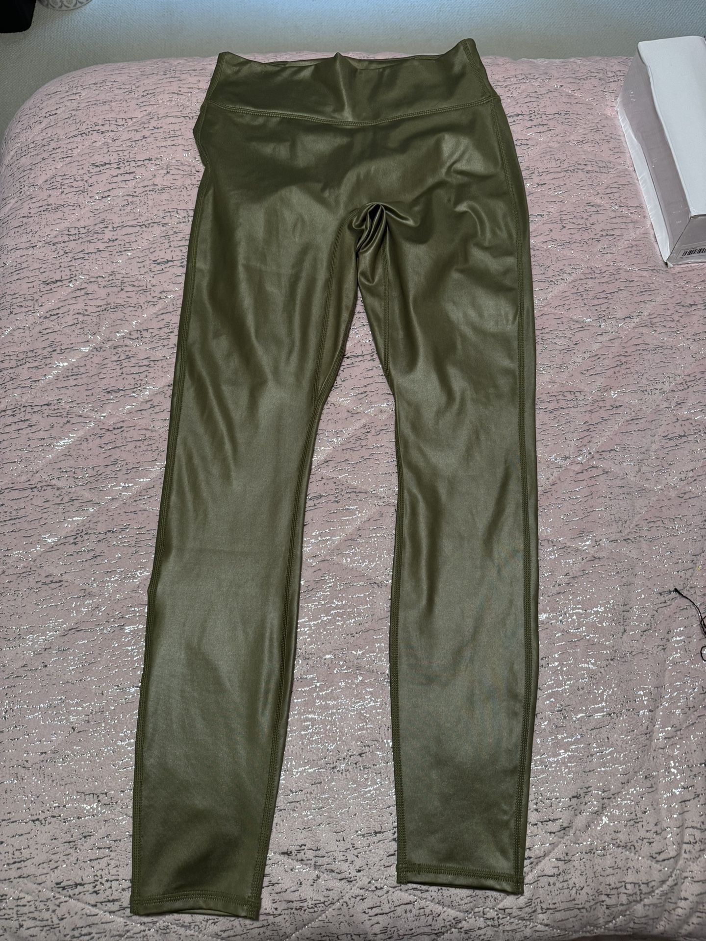 Nwt Womens Medium Fanletics Anywhere Motion365 Green Shine High Waisted Leggings